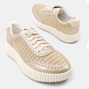 ShuShop Gold woven sneakers 7 1/2